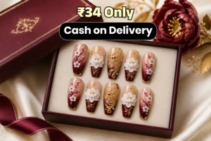 Luxury Burgundy Nail Set
